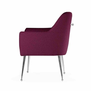 SCAUN DINING AMADEUS, BORDO/CROM, STIL MODERN - Img 4
