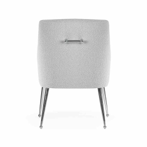SCAUN DINING AMADEUS, GRI/CROM, TAPITERIE DIN STOFA FINA SI PICIOARE DIN METAL, STIL MODERN - Img 5