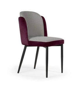 SCAUN DINING BEETLE, BORDO/NEGRU, STIL MODERN