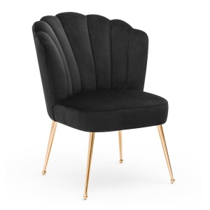 SCAUN DINING BOLONIA, NEGRU/AURIU, STIL MODERN