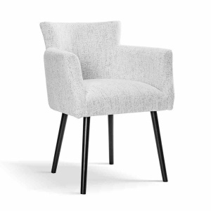 SCAUN DINING BRAGA,CU BRATE, GRI/NEGRU, TAPITERIE DIN STOFA SI PICIOARE DIN LEMN, STIL MODERN