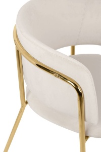 SCAUN DINING DELTA, BEJ/AURIU, DIN CATIFEA SI METAL, STIL MODERN B2 - Img 5