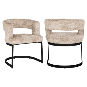SCAUN DINING ELLIS LOVELY BEIGE 170, S4756, CONFECTIONAT DIN 100% POLIESTER, SPUMA SI METAL, RICHMOND INTERIORS