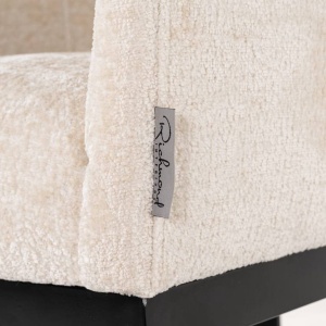 SCAUN DINING EMERSON, ALB/NEGRU, TAPITERIE DIN TESATURA CHENILLE SI PICIOARE DIN METAL, STIL MODERN B2 - Img 4