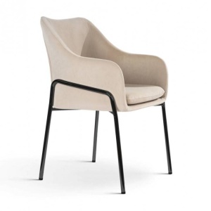 SCAUN DINING ENZO, BEJ/NEGRU, STIL MODERN - Img 2