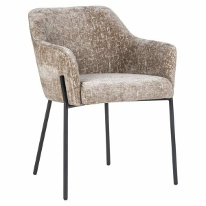 SCAUN DINING FAY, KAKI/NEGRU, TAPITERIE DIN TEXTIL SI PICIOARE DIN METAL, STIL MODERN RICHMOND INTERIORS