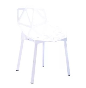 SCAUN DINING/GRADINA, ALB, DIN POLIPROPILENA SI METAL, ARTIM GROUP SELECTION