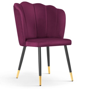 SCAUN DINING HILTON, BORDO/AURIU/NEGRU, STIL MODERN