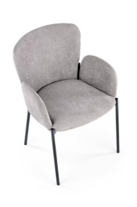 SCAUN DINING K445, GRI/NEGRU, CU TAPITERIE DIN STOFA SI PICIOARE DIN METAL, STIL MODERN, HALMAR - Img 6