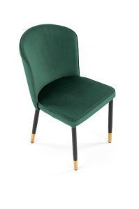 SCAUN DINING K446, VERDE INCHIS/NEGRU/AURIU, CU TAPITERIE DIN CATIFEA SI PICIOARE DIN METAL, STIL MODERN - Img 2