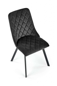 SCAUN DINING K450, NEGRU/NEGRU, CU TAPITERIE DIN CATIFEA SI PICIOARE DIN METAL, STIL MODERN - Img 5