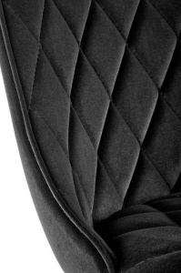 SCAUN DINING K450, NEGRU/NEGRU, CU TAPITERIE DIN CATIFEA SI PICIOARE DIN METAL, STIL MODERN - Img 7