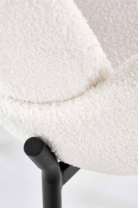 SCAUN DINING K477, CREM/NEGRU, CU TAPITERIE DIN TEXTIL PLUSAT SI PICIOARE DIN METAL, STIL MODERN - Img 2
