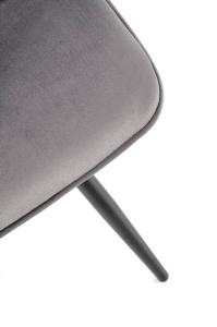 SCAUN DINING K521, GRI/NEGRU, CU TAPITERIE DIN CATIFEA SI PICIOARE DIN METAL, STIL MODERN - Img 7