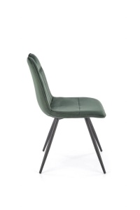 SCAUN DINING K521, VERDE INCHIS/NEGRU, CU TAPITERIE DIN CATIFEA SI PICIOARE DIN METAL, STIL MODERN - Img 4
