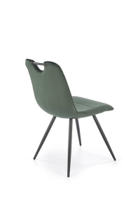 SCAUN DINING K521, VERDE INCHIS/NEGRU, CU TAPITERIE DIN CATIFEA SI PICIOARE DIN METAL, STIL MODERN - Img 6