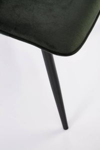 SCAUN DINING K521, VERDE INCHIS/NEGRU, CU TAPITERIE DIN CATIFEA SI PICIOARE DIN METAL, STIL MODERN - Img 8