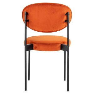 SCAUN DINING KAYLEE, ROSU SOFRAN/NEGRU, TAPITERIE DIN CATIFEA SI PICIOARE DIN METAL, STIL MODERN B2 - Img 6