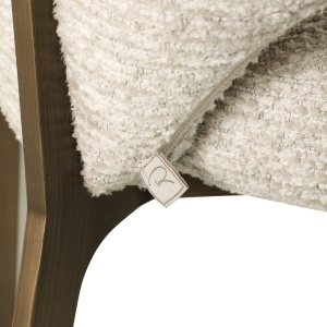 SCAUN DINING KENZI, REALIZAT DIN LEMN DE FAG SI TEXTIL IGNIFUG, CULOARE ALB/NATUR, DESIGN DEOSEBIT, RICHMOND INTERIORS - Img 4