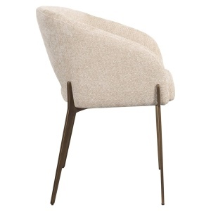 SCAUN DINING KENZI, REALIZAT DIN METAL SI TEXTIL, CULOARE CREM, DESIGN DEOSEBIT, RICHMOND INTERIORS - Img 4