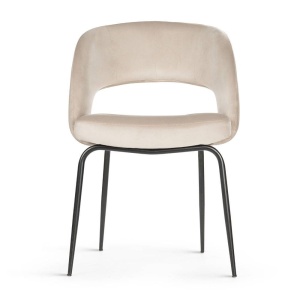 SCAUN DINING LIZBONA, BEJ/NEGRU, STIL MODERN