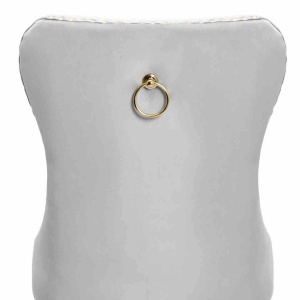 SCAUN DINING MADAME GLAMOUR, GRI/NEGRU, TAPITERIE DIN CATIFEA SI PICIOARE DIN METAL, STIL MODERN - Img 4