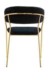 SCAUN DINING MARGO, NEGRU/AURIU, DIN CATIFEA SI METAL, STIL MODERN - Img 4
