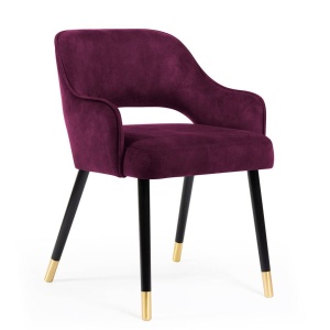 SCAUN DINING MERCY PLUS, BORDO/NEGRU/AURIU, STIL MODERN