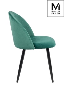 SCAUN DINING NICOLE, VERDE/NEGRU, TAPITERIE DIN CATIFEA SI PICIOARE DIN METAL, STIL MODERN B2 - Img 3