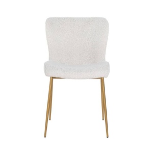 SCAUN DINING ODESSA, ALB/AURIU, DIN TEXTIL PLUSAT SI METAL, STIL MODERN B2 - Img 3