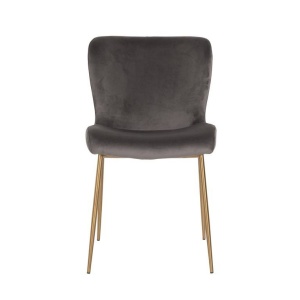 SCAUN DINING ODESSA, GRI INCHIS/AURIU, DIN CATIFEA SI METAL, STIL MODERN B2 - Img 2