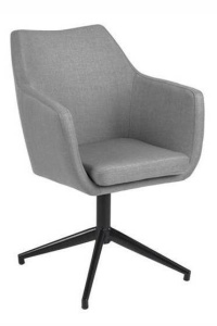 SCAUN DINING/OFFICE NORA, GRI DESCHIS/NEGRU, TAPITERIE DIN STOFA, STIL MODERN B2
