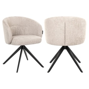 SCAUN DINING OLIVIA NATURAL MIAMI 01/NEGRU, S4623, CONFECTIONAT DIN 100% POLIESTER SPUMA SI METAL, RICHMOND INTERIORS