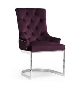 SCAUN DINING PARMA, BORDO/CROM, STIL MODERN