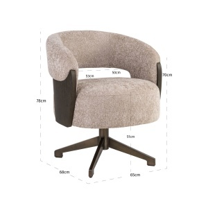 SCAUN DINING POLLUX, REALIZAT DIN METAL, LEMN DE FAG SI TEXTIL, CULOARE MARO/GRI DESIGN DEOSEBIT, RICHMOND INTERIORS - Img 4