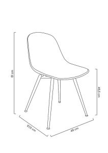 SCAUN DINING RESOL NEGRU, CU SEZUT DIN POLIPROPILENA SI PICIOARE DIN METAL, STIL MODERN - Img 5