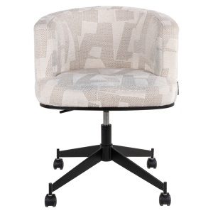SCAUN DINING ROTATIV CU ROTI, ROCHENNE, REALIZAT DIN METAL, LEMN DE FAG SI TEXTIL, CULOARE BEJ, DESIGN DEOSEBIT, RICHMOND INTERIORS - Img 5