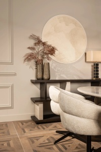 SCAUN DINING ROTATIV KAYLA, REALIZAT DIN METAL, LEMN DE FAG SI TEXTIL, CULOARE CREM, DESIGN DEOSEBIT, RICHMOND INTERIORS - Img 13