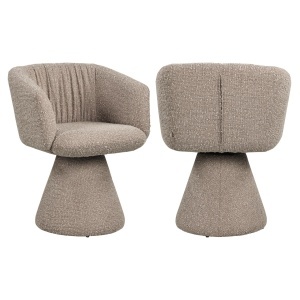 SCAUN DINING ROTATIV, MADELINE, REALIZAT DIN METAL SI TEXTIL, CULOARE CAFEA, DESIGN DEOSEBIT, RICHMOND INTERIORS