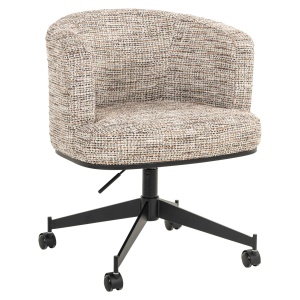 SCAUN DINING ROTATIV ROCHENNE, REALIZAT DIN METAL, LEMN DE FAG SI TEXTIL, CULOARE CREM/MARO, DESIGN DEOSEBIT, RICHMOND INTERIORS - Img 10