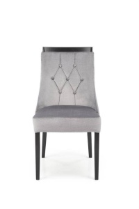 SCAUN DINING ROYAL, GRI MONOLITH 85/NEGRU, CU TAPITERIE DIN CATIFEA SI PICIOARE DIN LEMN MASIV, STIL CLASIC, HALMAR - Img 2