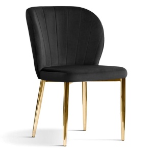 SCAUN DINING SHELLY, NEGRU/AURIU, STIL MODERN