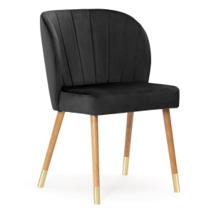SCAUN DINING SHELLY PLUS, NEGRU/STEJAR/AURIU, STIL MODERN