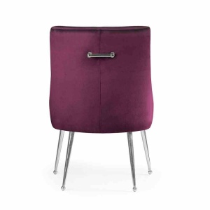 SCAUN DINING SIZAR, BORDO/CROM, STIL MODERN - Img 2