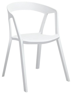 SCAUN DINING/TERASA VIBIA, ALB, DIN POLIPROPILENA, STIL MODERN B2