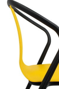 SCAUN DINING/TERASA VINCENT, GALBEN/NEGRU, DIN POLIPROPILENA, STIL MODERN - Img 4
