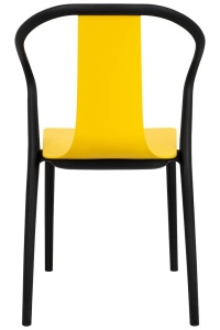 SCAUN DINING/TERASA VINCENT, GALBEN/NEGRU, DIN POLIPROPILENA, STIL MODERN - Img 5