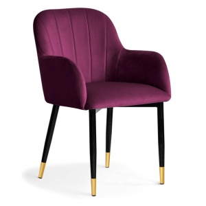 SCAUN DINING TULIP, BORDO/NEGRU/AURIU, STIL MODERN, ATR