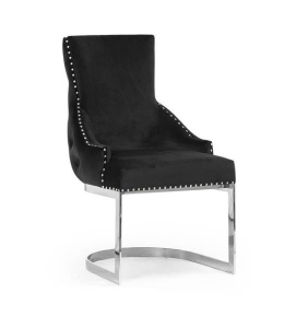 SCAUN DINING TULUZA, NEGRU/CROM, STIL MODERN