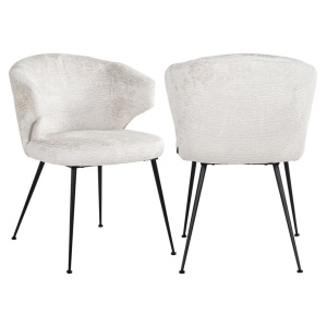 SCAUN DINING XANDRA FUSION CREAM 02, S4724, CONFECTIONAT DIN 100% POLIESTER SPUMA SI METAL, RICHMOND INTERIORS